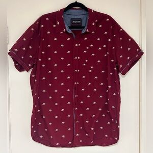 Men’s Aeropostale Maroon Logo Short Sleeve Button Down Shirt Size XL